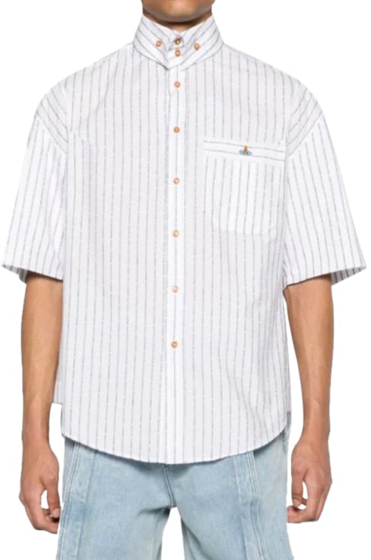 Vivienne Westwood Stripped Krall Shirt White Wit