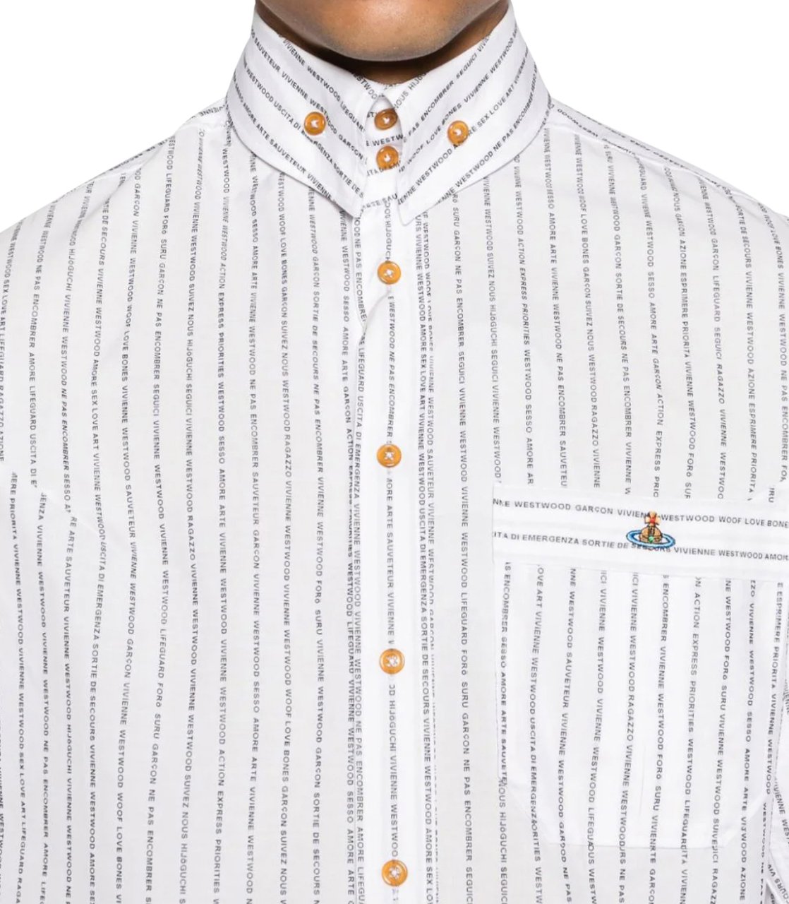 Vivienne Westwood Stripped Krall Shirt White Wit