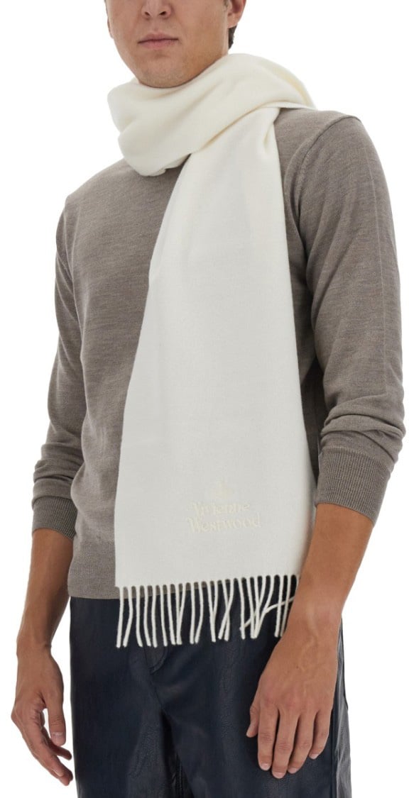 Vivienne Westwood Logo-Embellished Virgin Wool Jersey With Classic Crew Neck Grijs