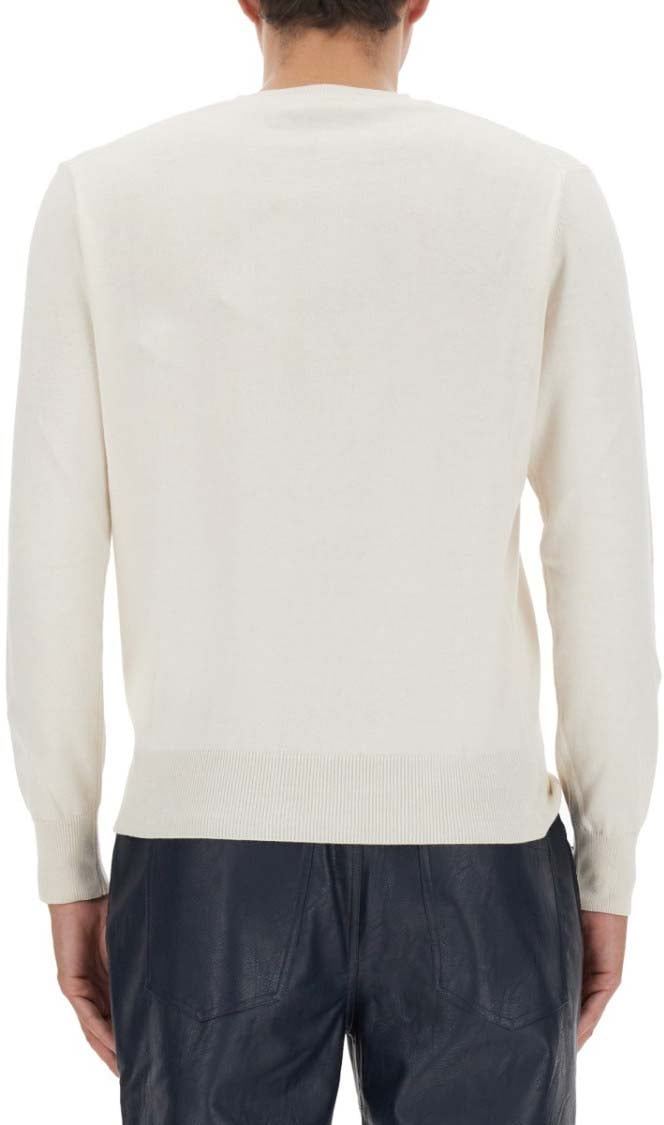 Vivienne Westwood Cotton-Cashmere Blend Jersey With Embroidered Logo Neutraal