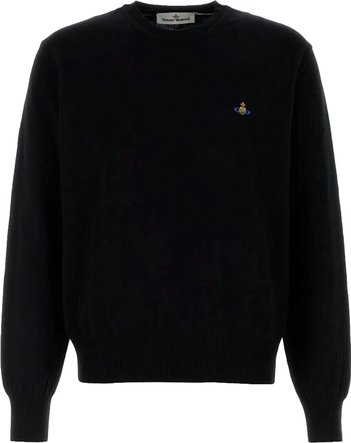 Vivienne Westwood Cotton-Cashmere Blend Sweatshirt with Orb Emblem Zwart