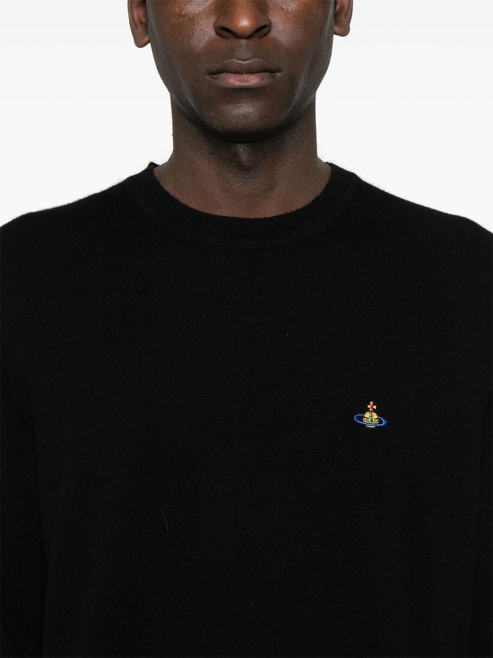 Vivienne Westwood Black Sweatshirt with Ribbed Cuffs Zwart