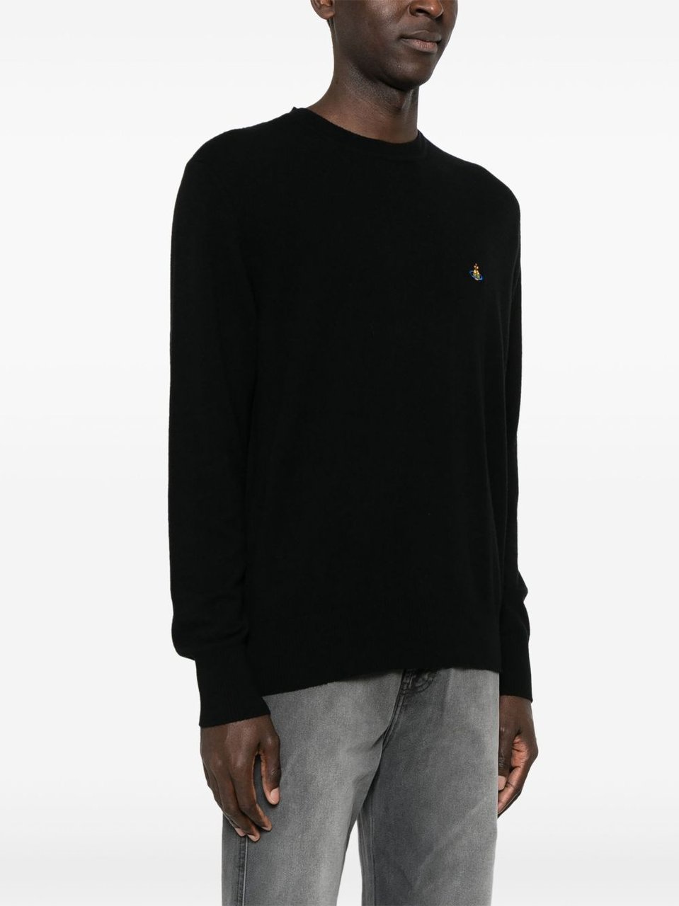Vivienne Westwood Black Sweatshirt with Ribbed Cuffs Zwart
