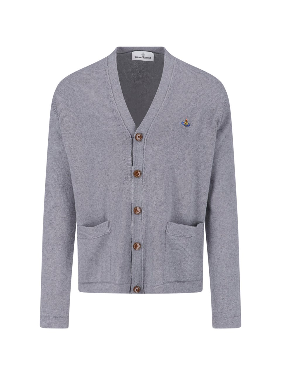 Vivienne Westwood Grey Alex Cotton-Cashmere Cardigan Grijs