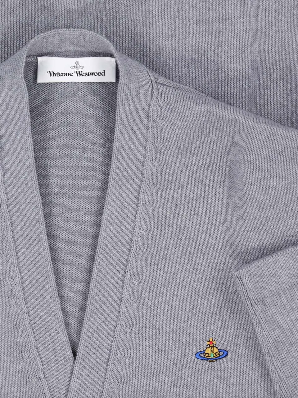 Vivienne Westwood Grey Alex Cotton-Cashmere Cardigan Grijs