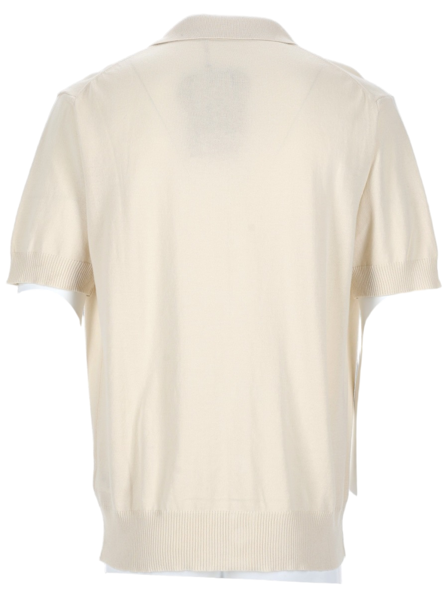 Vivienne Westwood Neutrals Ribbed Cuffs Embroidered Cardigan Polo Shirt Neutraal