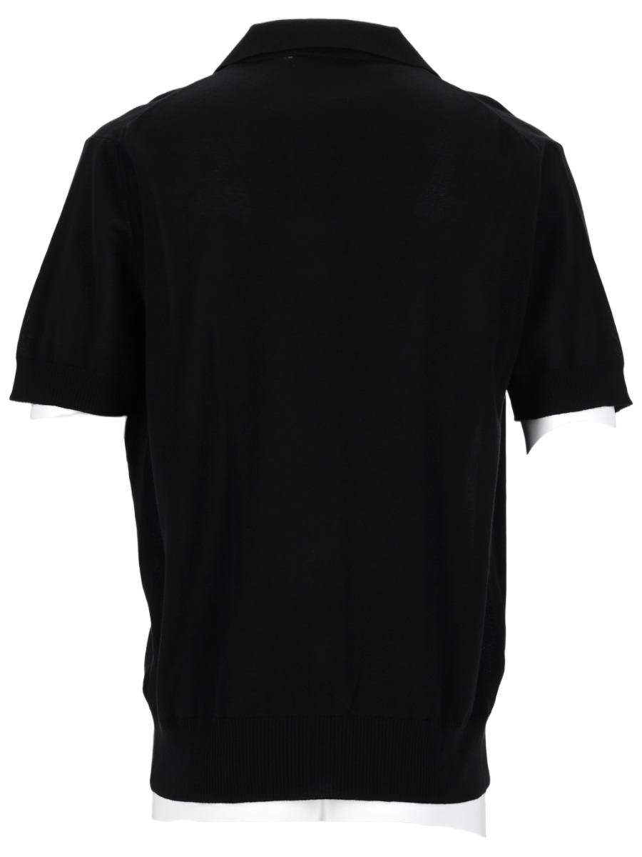 Vivienne Westwood Neutrals Slim Fit Cardigan Polo Shirt Zwart