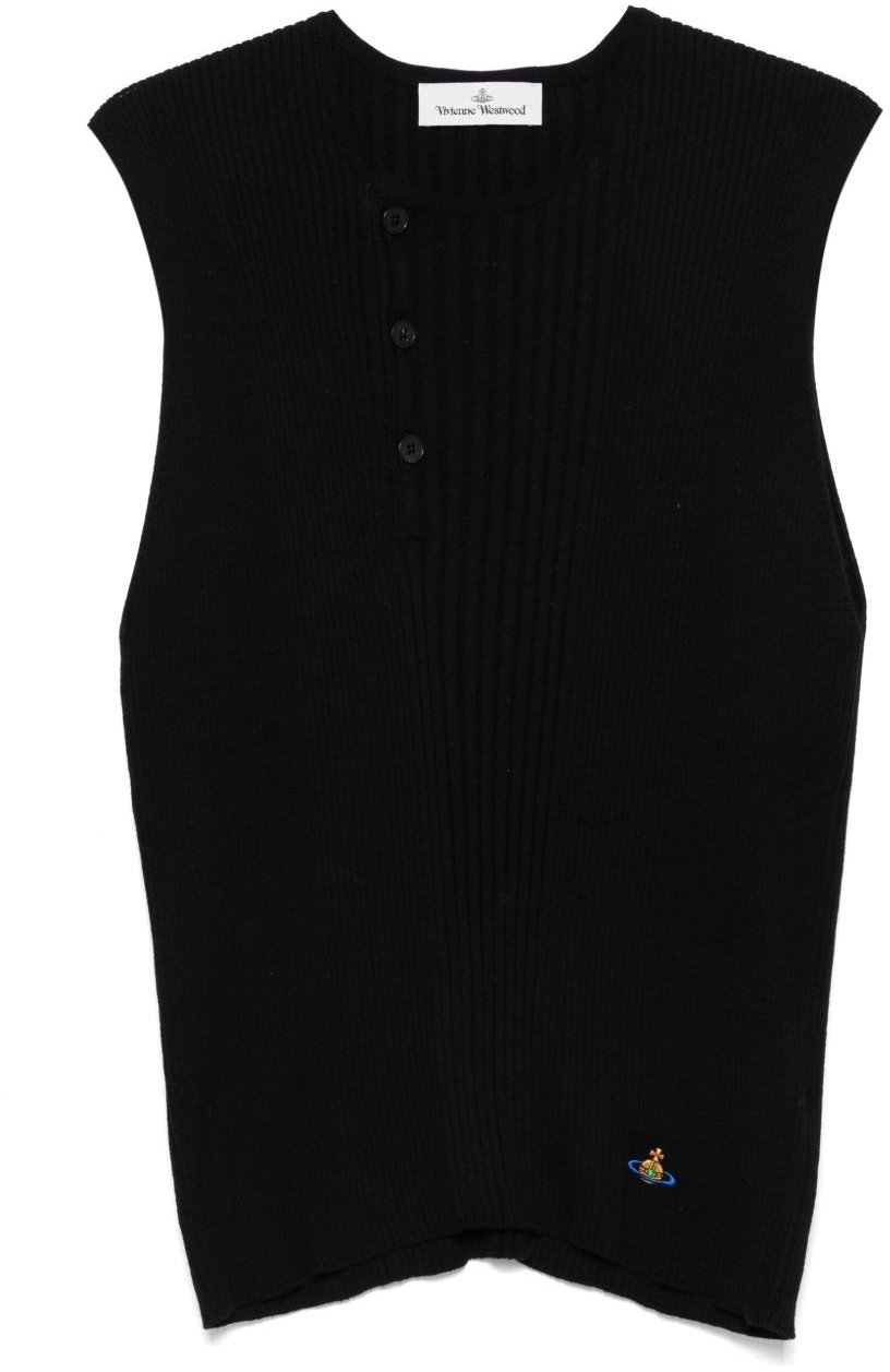 Vivienne Westwood Ribbed Sleeveless Sweatshirt Zwart