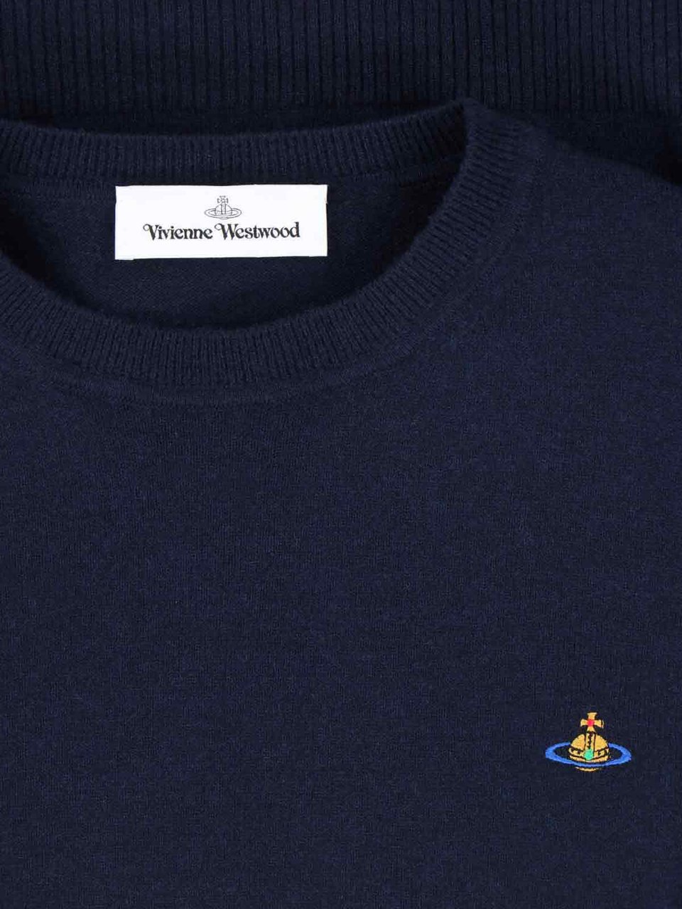 Vivienne Westwood "Alex" Crew Neck Sweater In Blue Wool Blauw