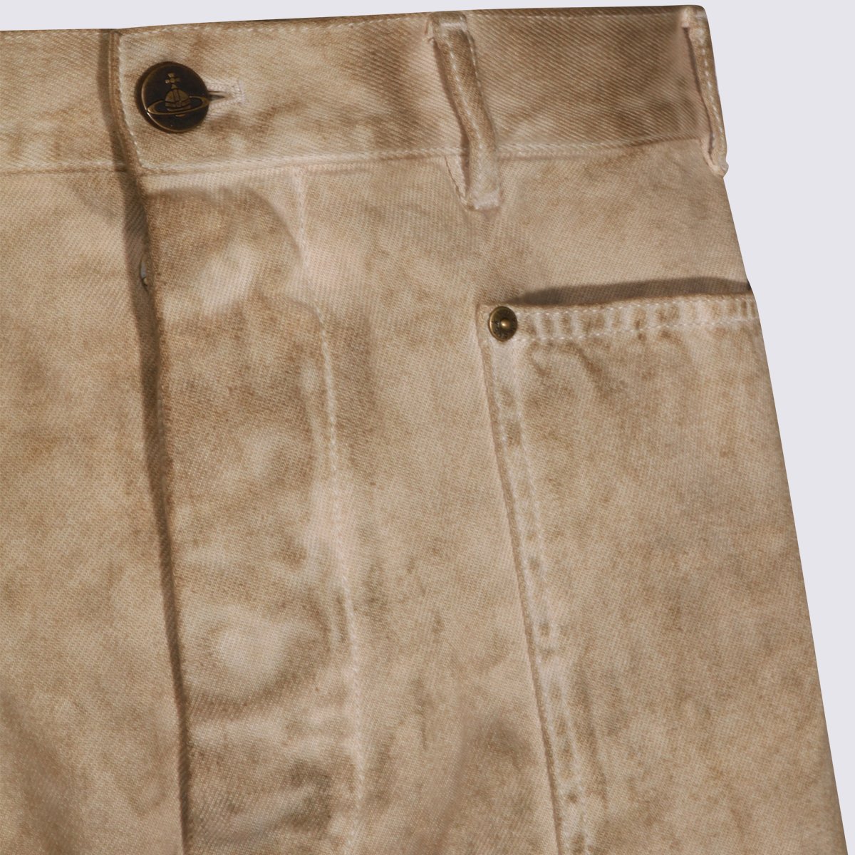Vivienne Westwood Relaxed Fit Straight Leg Trousers In Washed Beige Bruin
