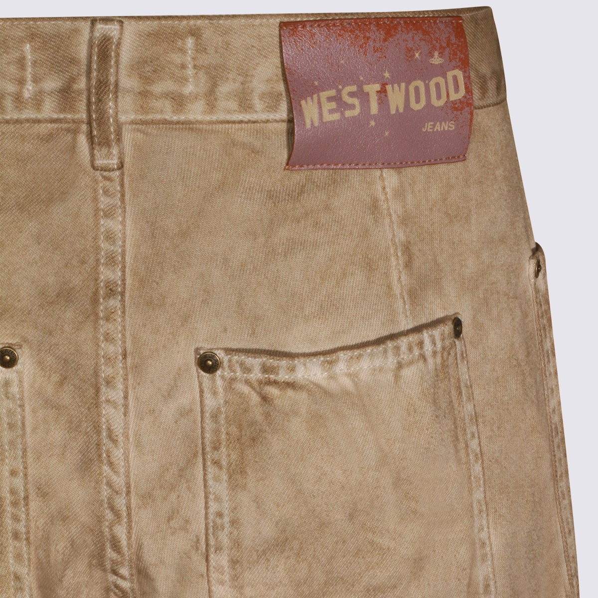 Vivienne Westwood Relaxed Fit Straight Leg Trousers In Washed Beige Bruin