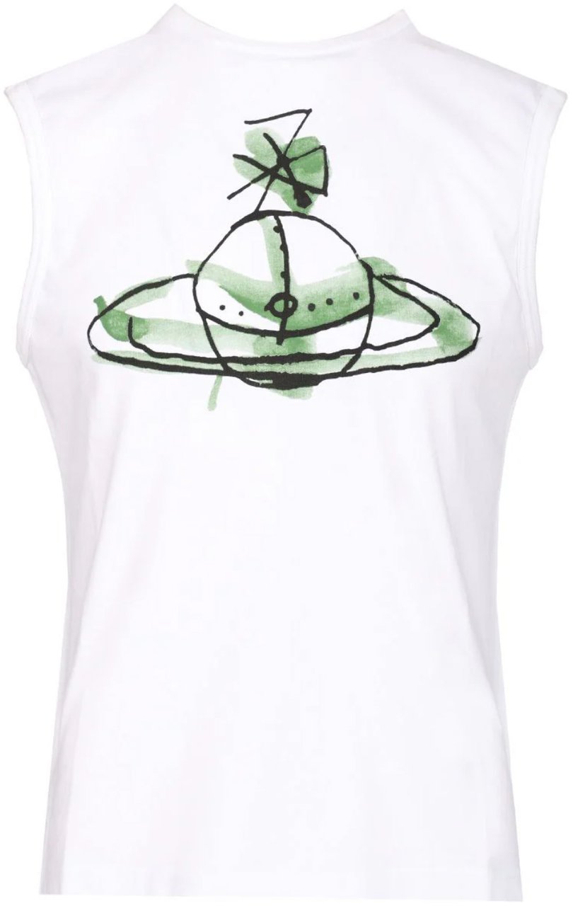 Vivienne Westwood Drawn Orb Muscle T-shirt White Wit