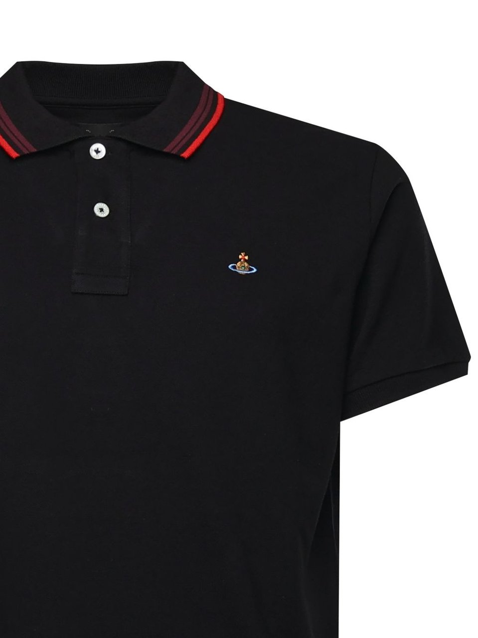 Vivienne Westwood Neutral Classic Double Stripe Collar Polo Shirt Zwart
