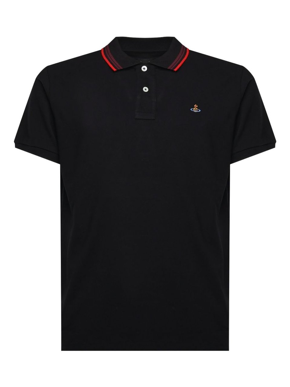 Vivienne Westwood Neutral Classic Double Stripe Collar Polo Shirt Zwart