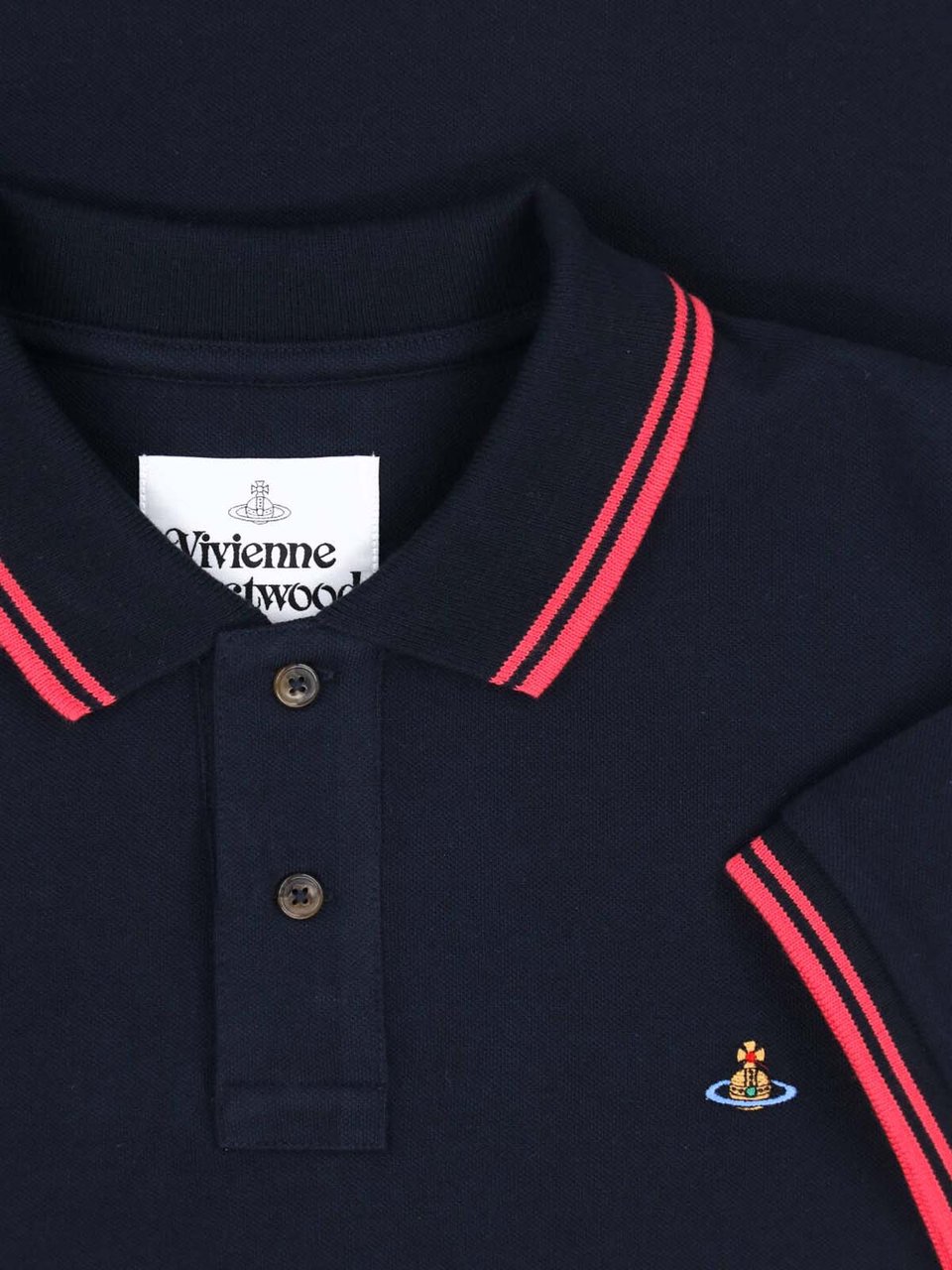Vivienne Westwood Navy Classic Cotton Polo Shirt Blauw