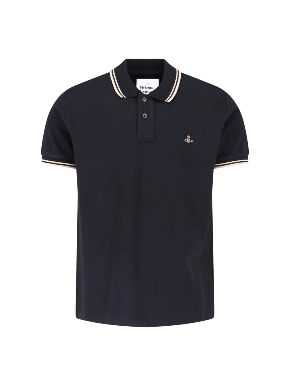 Vivienne Westwood Black Classic Cotton Polo Shirt Zwart