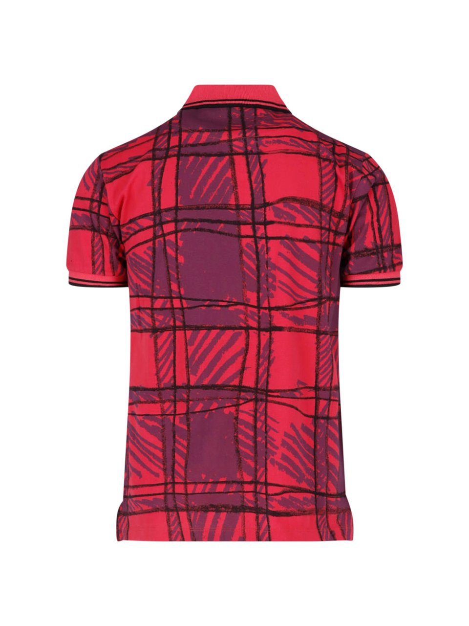 Vivienne Westwood Checkered Polo Shirt with Puff Sleeves Rood