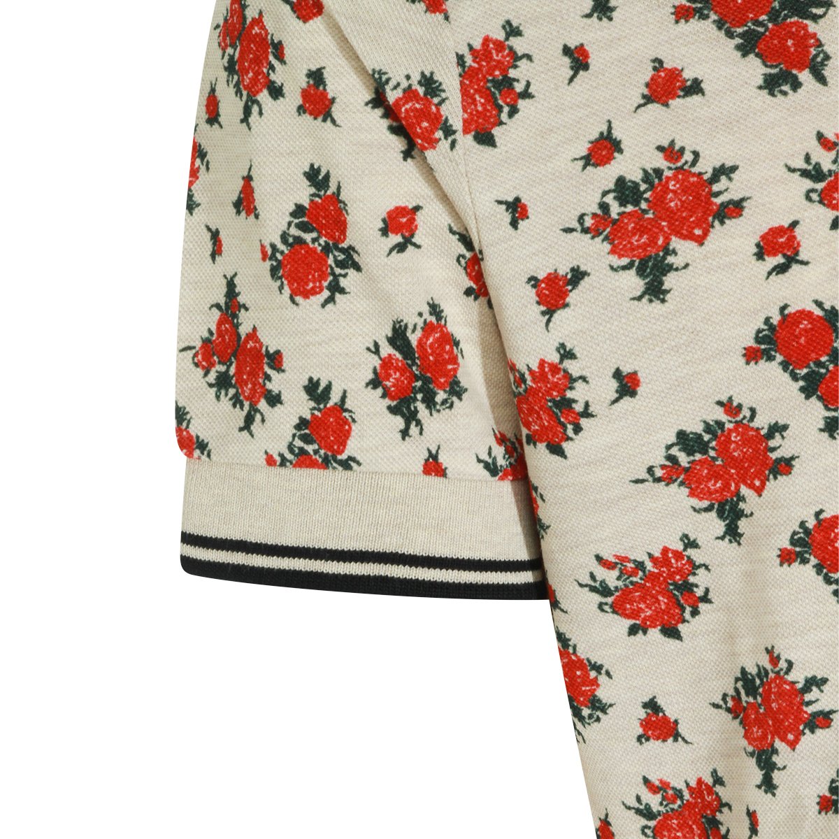 Vivienne Westwood Beige Cotton Red Floral Polo Shirt Neutraal