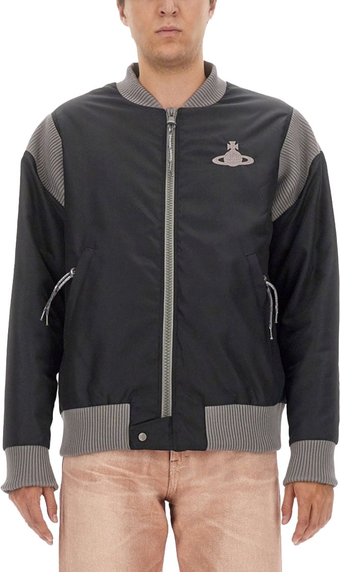 Vivienne Westwood Bomber Jacket With Logo Zwart