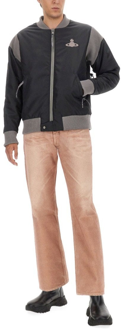 Vivienne Westwood Bomber Jacket With Logo Zwart