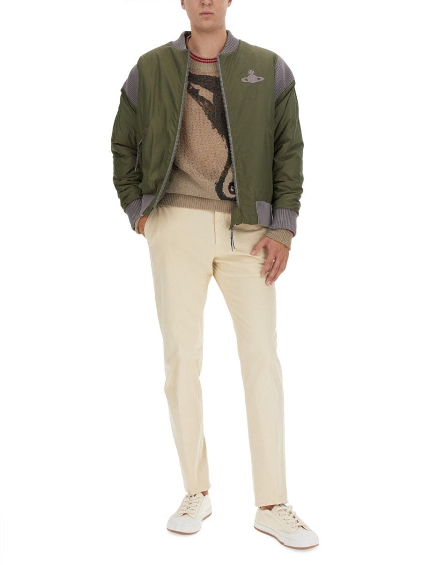Vivienne Westwood Bomber Jacket With Logo Groen