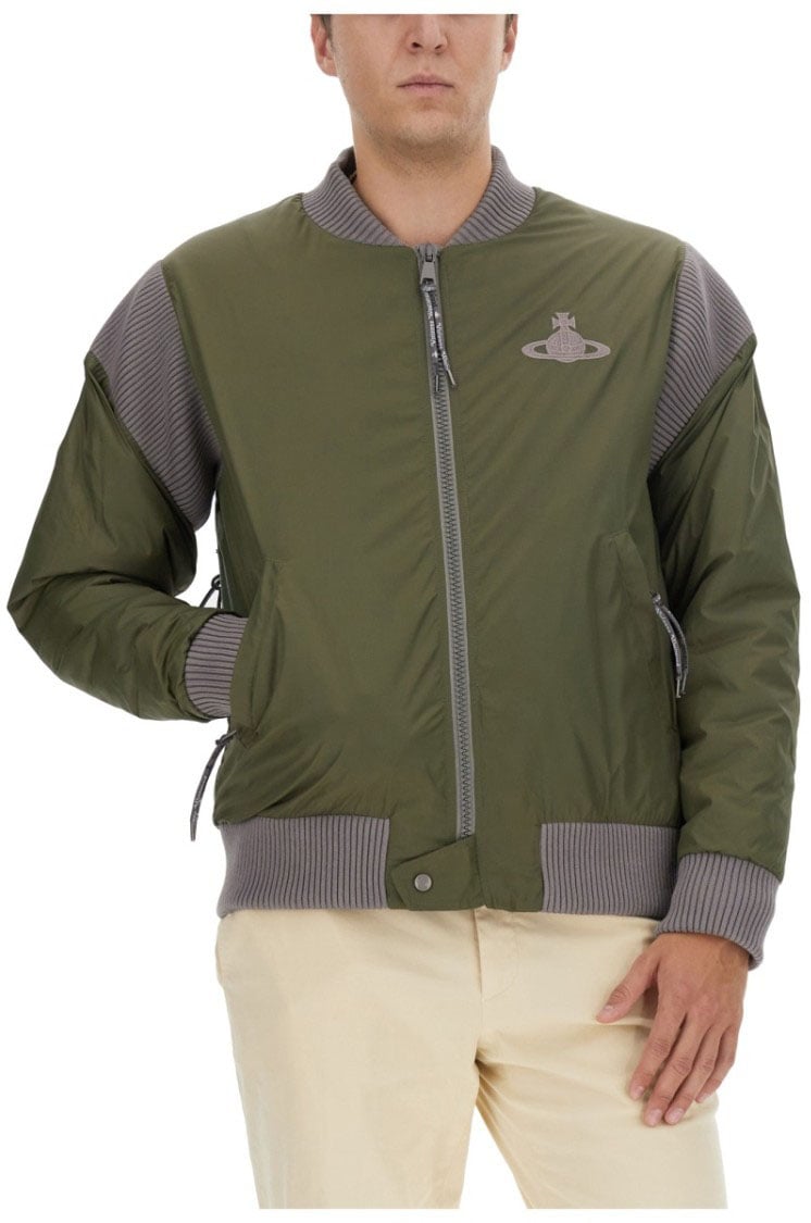 Vivienne Westwood Bomber Jacket With Logo Groen