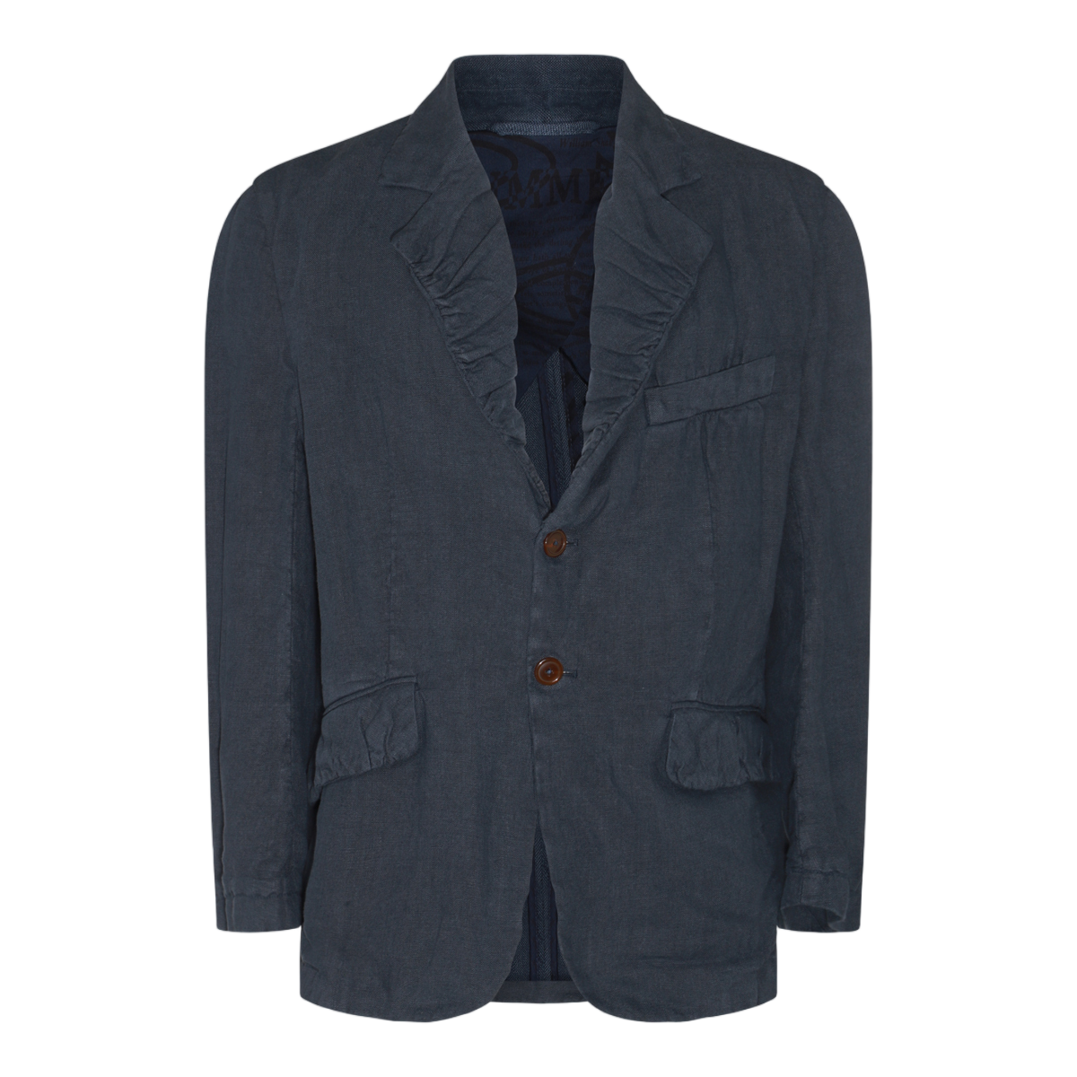Vivienne Westwood Tailored Black Jacket With Ruffle Detailing And Flap Pockets Zwart