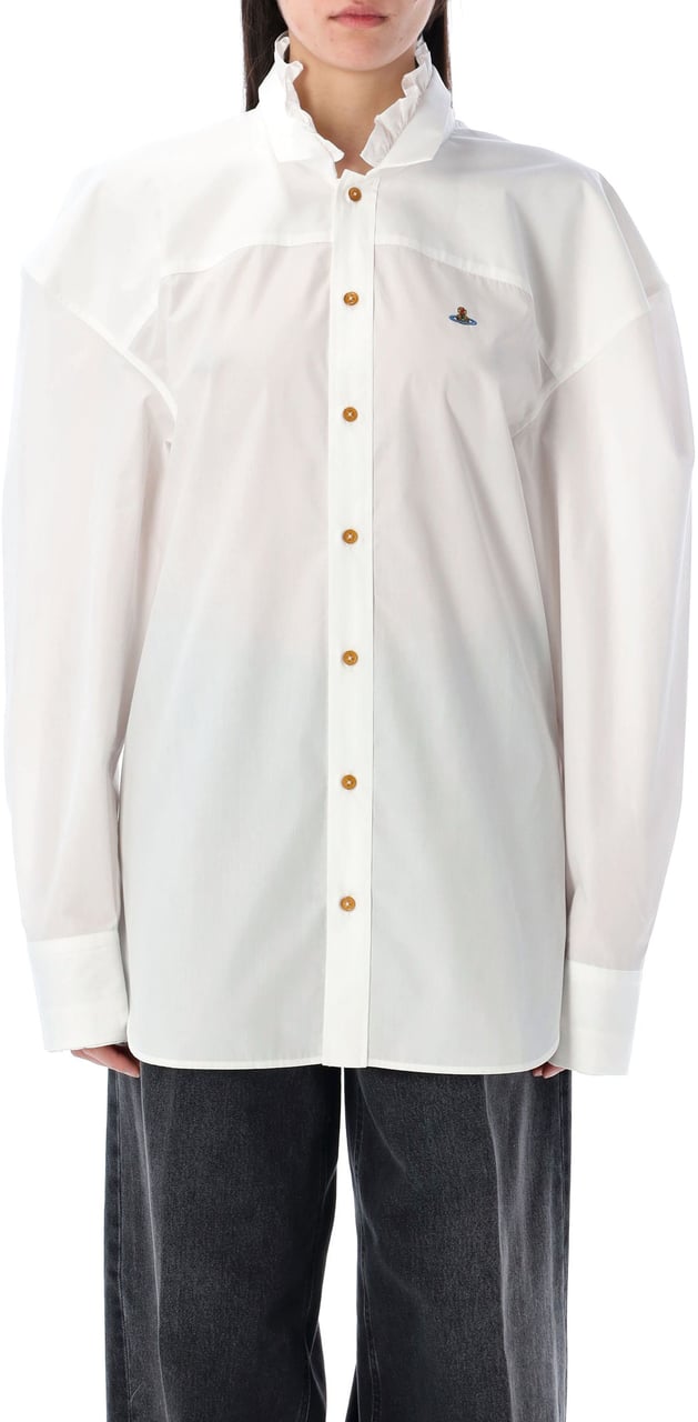 Vivienne Westwood Frilly Football Shirt Bianco Wit