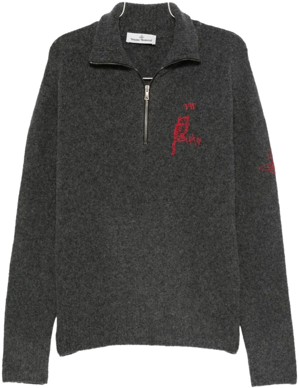 Vivienne Westwood Logo Turtleneck Charcoal Grijs