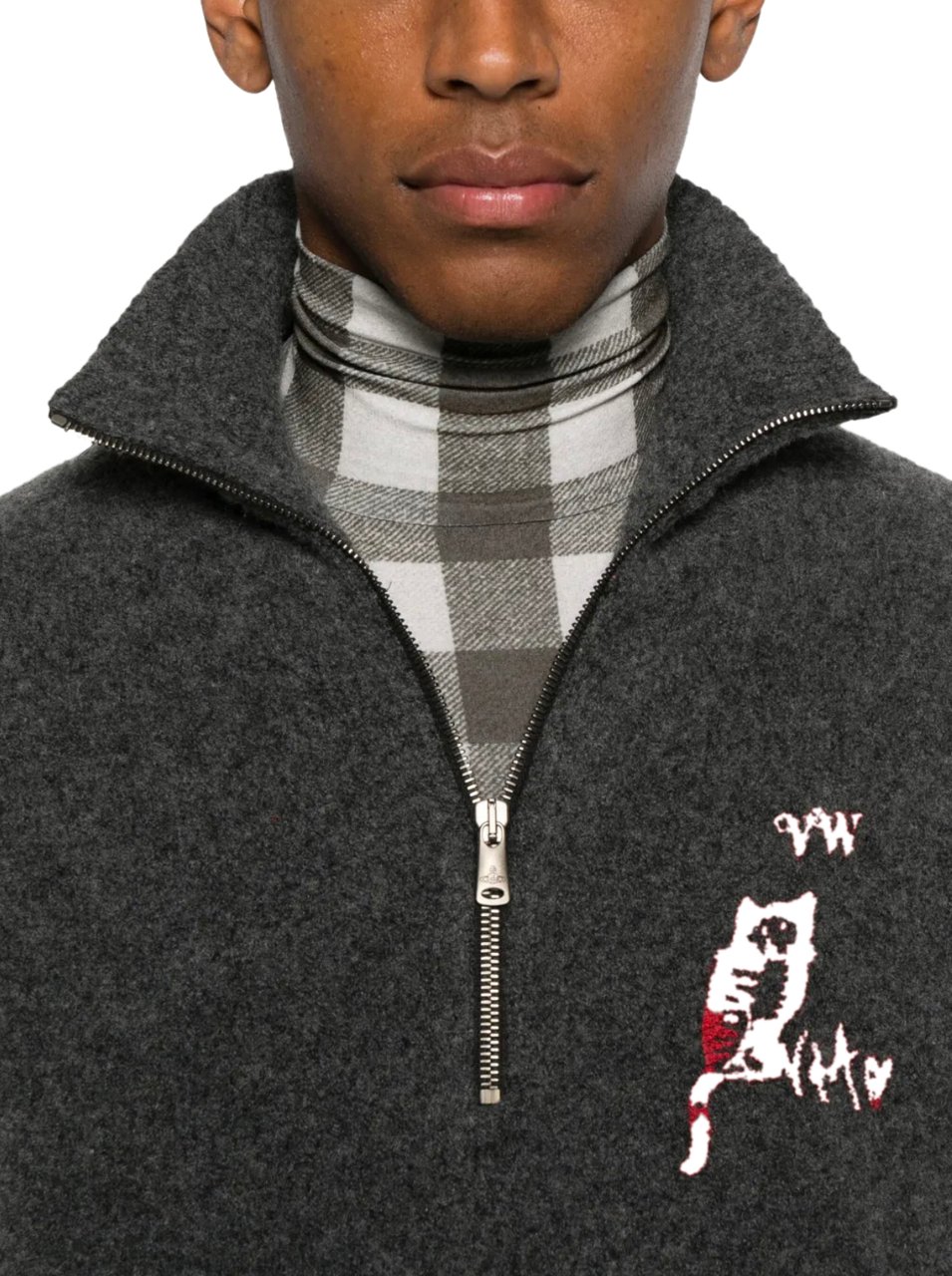 Vivienne Westwood Logo Turtleneck Charcoal Grijs