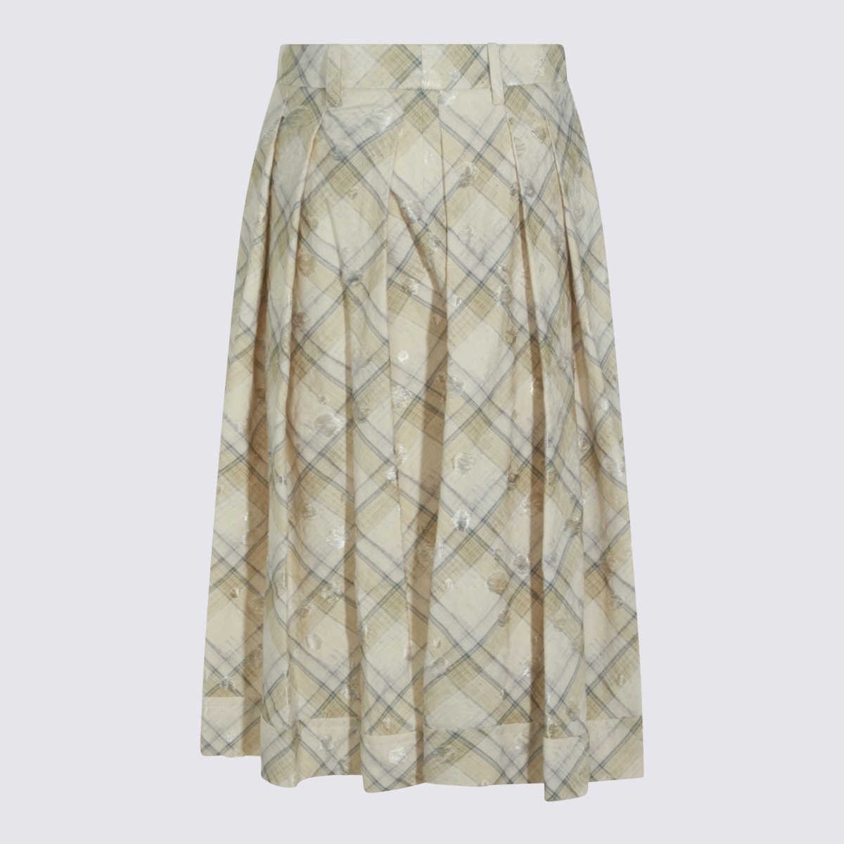 Vivienne Westwood Mid-Length Pleated Skirt With High Waist And Button Closure Grijs