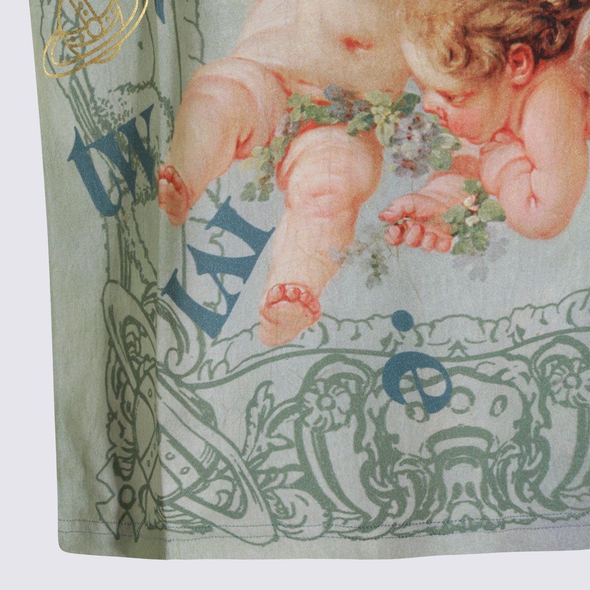 Vivienne Westwood Artistic Gradient T-Shirt with Cherubic Print Grijs