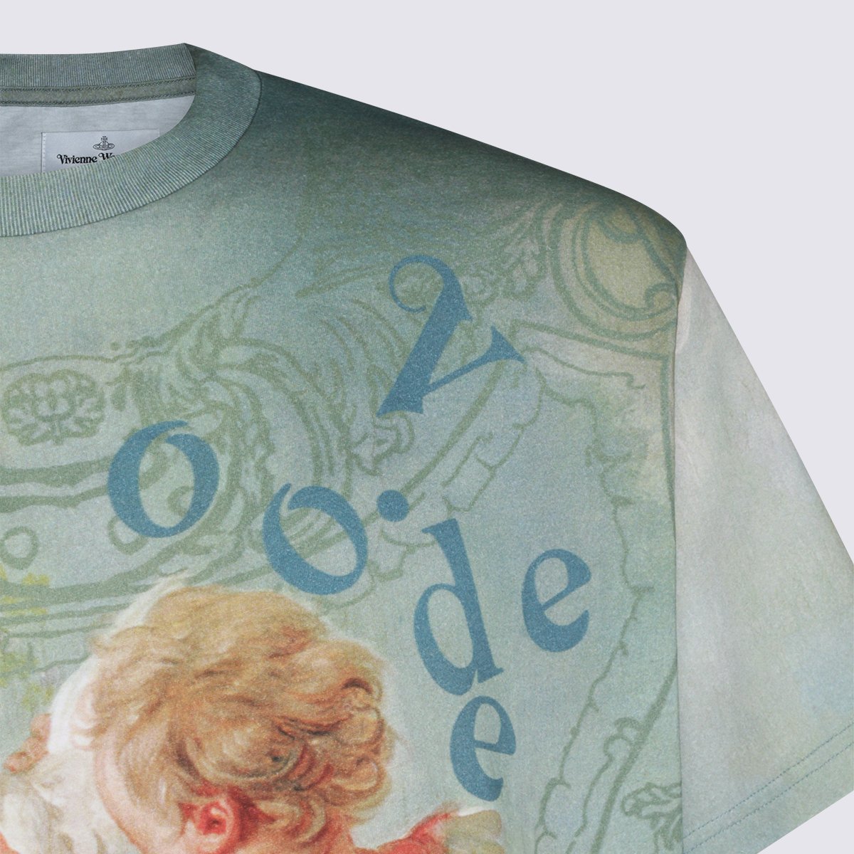Vivienne Westwood Artistic Gradient T-Shirt with Cherubic Print Grijs