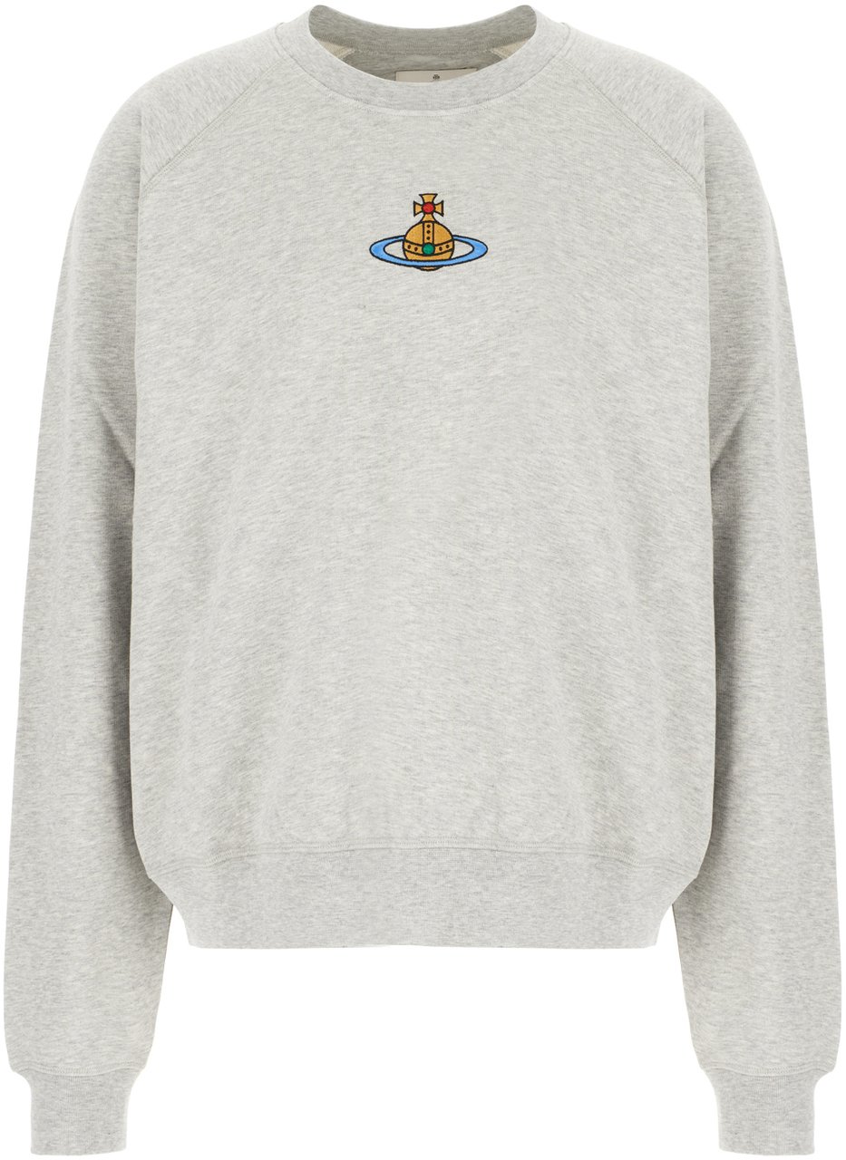 Vivienne Westwood Vivienne Westwood Melange grey cotton oversize sweatshirt Grijs