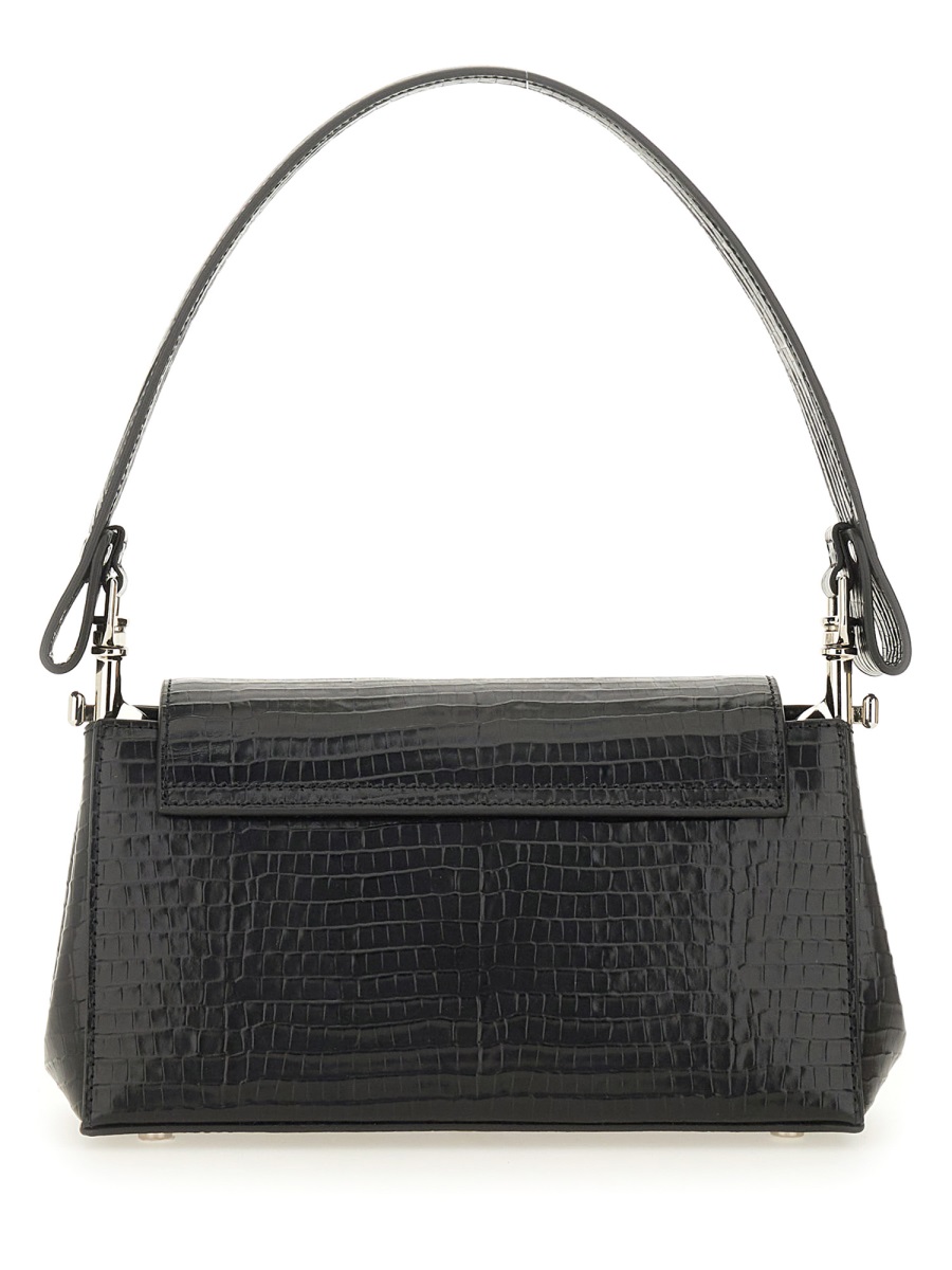 Vivienne Westwood Hazel Crocodile Pattern Medium Handbag Zwart
