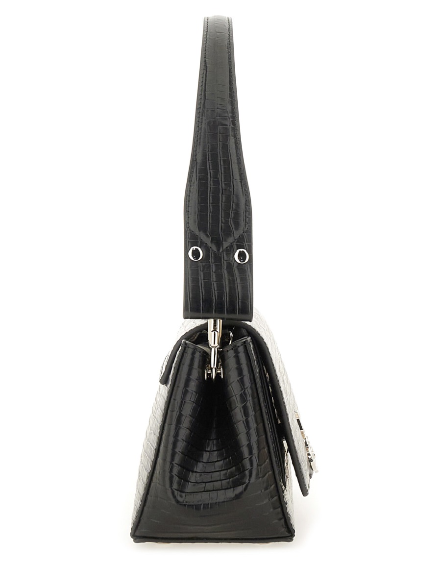 Vivienne Westwood Hazel Crocodile Pattern Medium Handbag Zwart