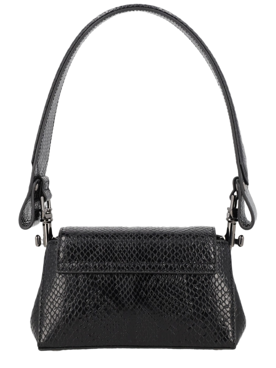 Vivienne Westwood Neutrals Hazel Snakeskin Textured Calf Leather Shoulder Bag Wit