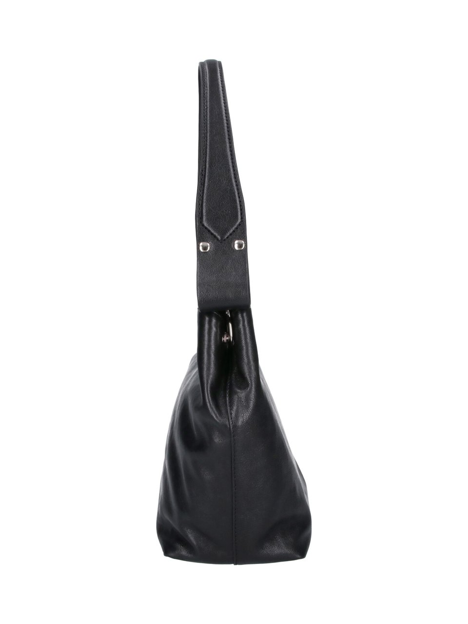 Vivienne Westwood Sophisticated Black Calf Leather Shoulder Bag Zwart