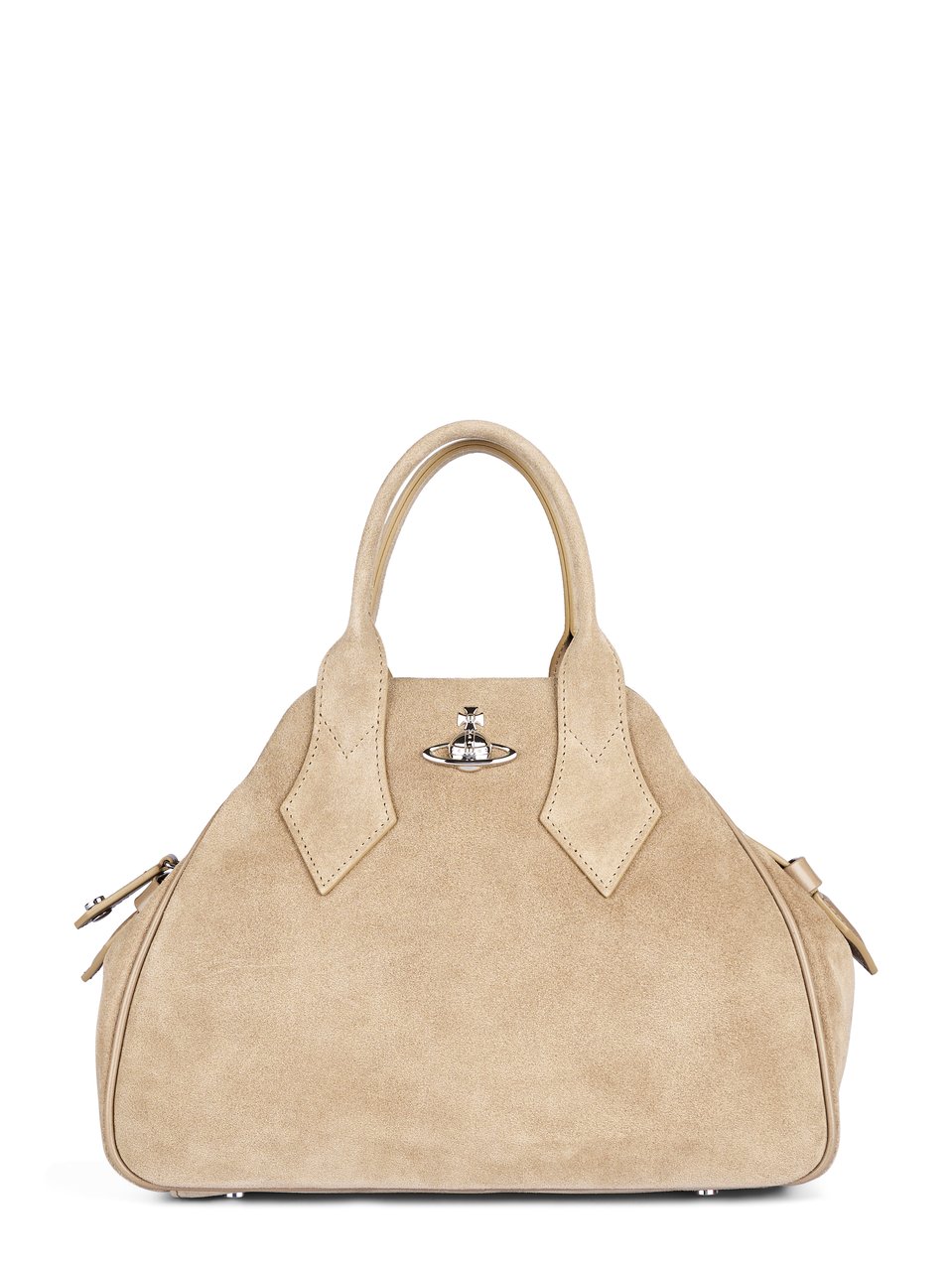 Vivienne Westwood Medium Structured Bag with Suede Texture and Emblem Neutraal