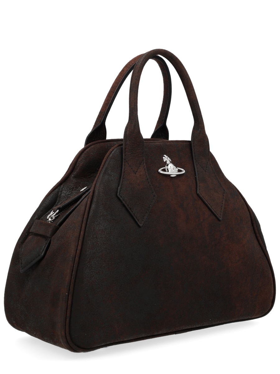 Vivienne Westwood Yasmine Lamb Leather Orb Bag Zwart