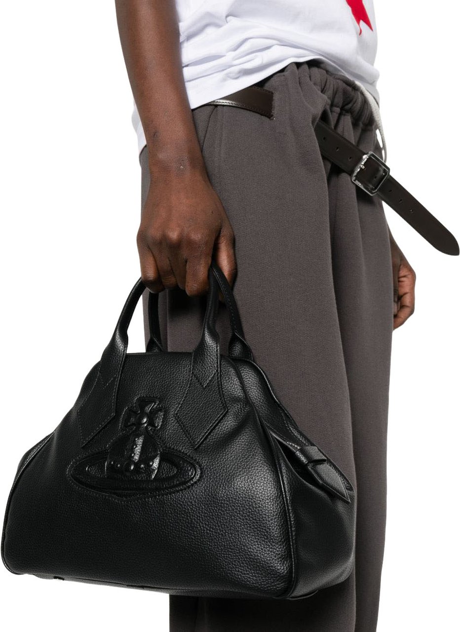 Vivienne Westwood Textured Black Handbag Zwart