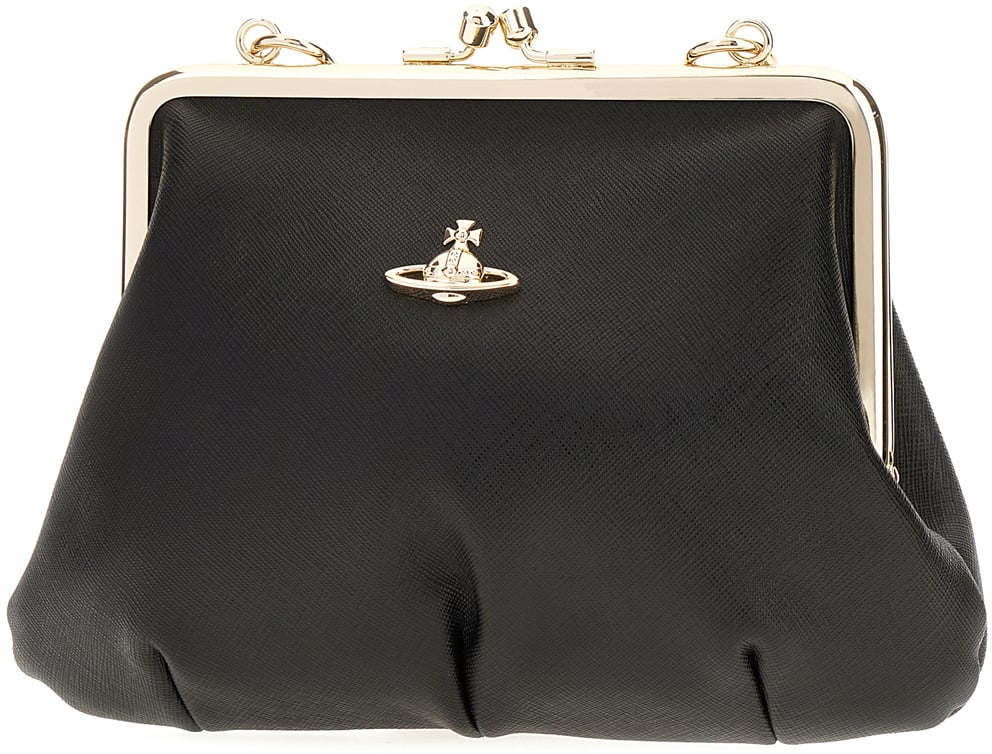 Vivienne Westwood Vivienne Westwood Black nappa leather Granny clutch Zwart