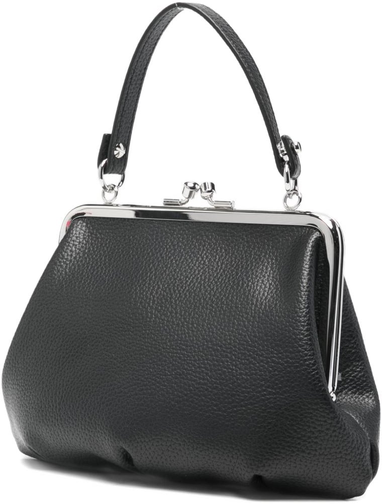 Vivienne Westwood Granny Frame Textured Polyurethane Handbag Zwart