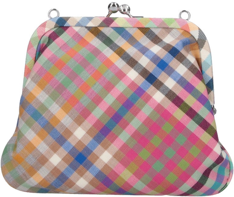 Vivienne Westwood Multicolor Vivienne'S Plaid Wool Clutch Bag Grijs