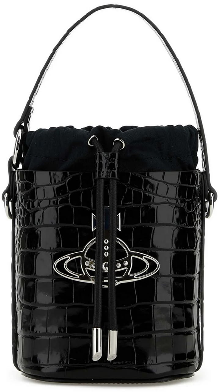 Vivienne Westwood Daisy bucket bag in leather Zwart