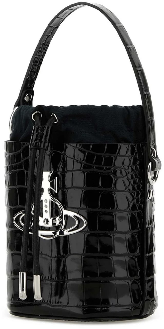 Vivienne Westwood Daisy bucket bag in leather Zwart