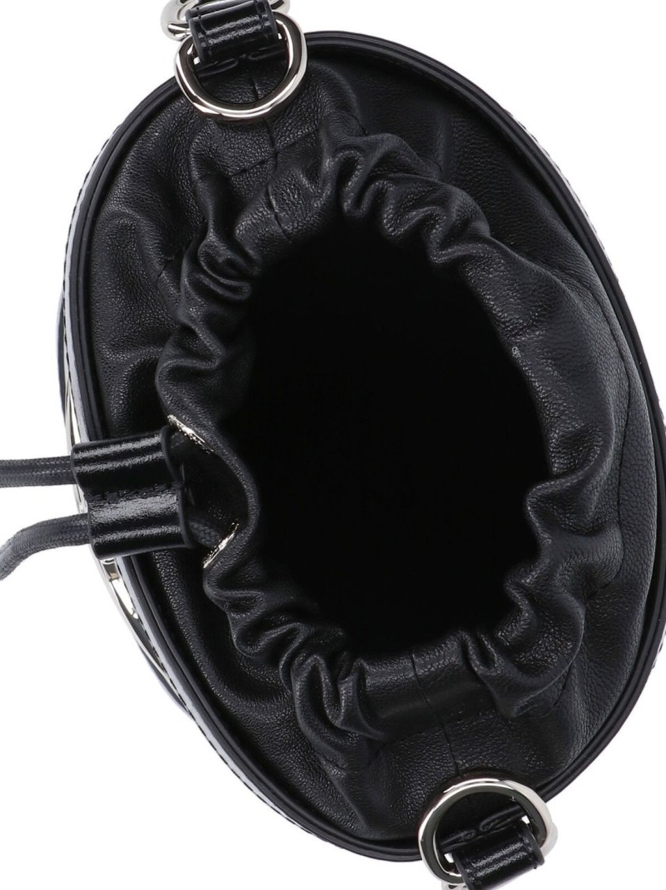 Vivienne Westwood Structured Bucket Bag With Drawstring Closure Zwart