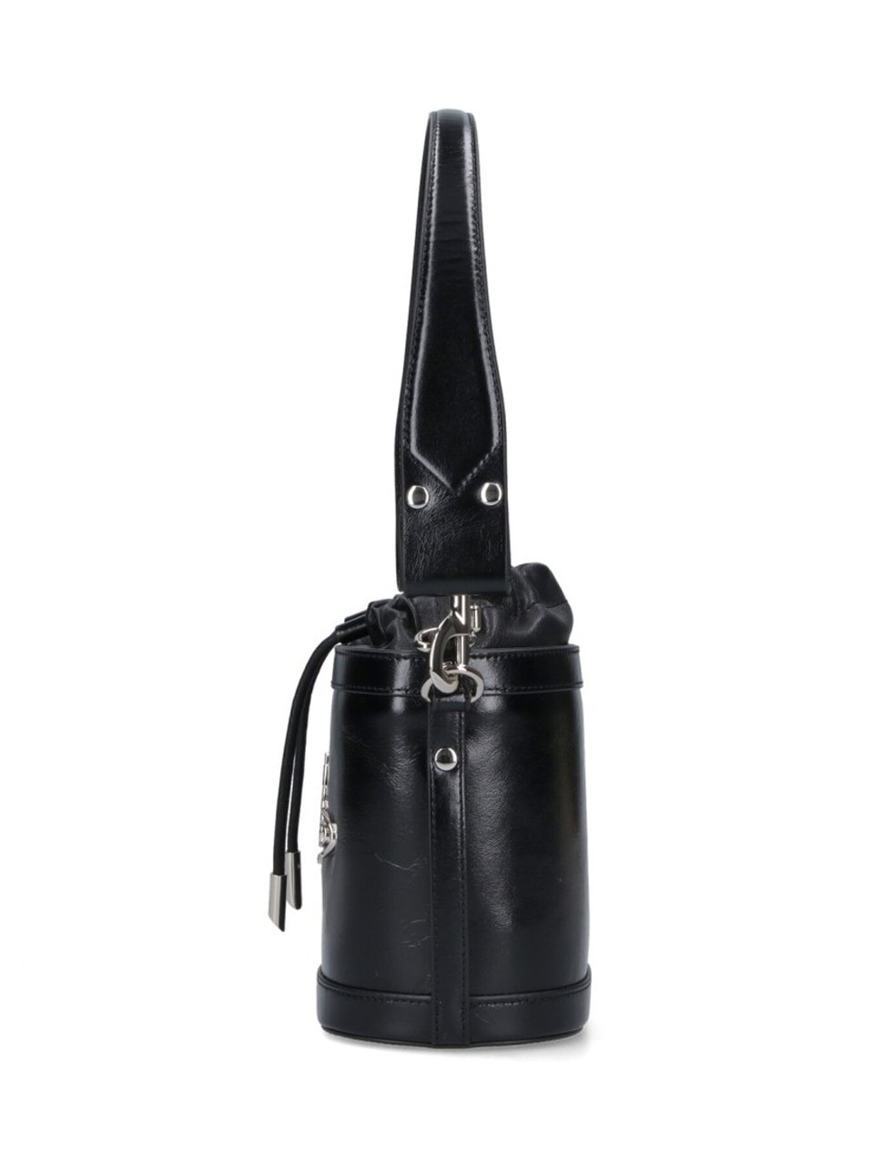 Vivienne Westwood Structured Bucket Bag With Drawstring Closure Zwart