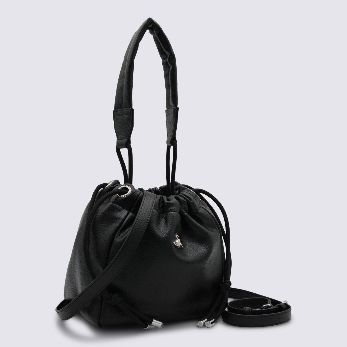 Vivienne Westwood Black Hilary Faux Leather Bucket Bag Zwart