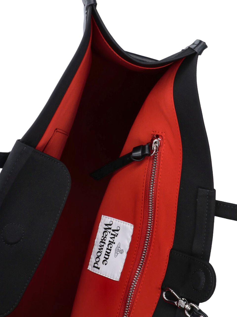 Vivienne Westwood Black Troy Fabric Tote Bag Zwart